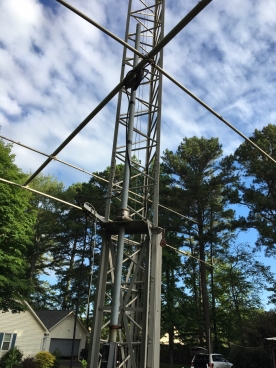 HAZER Antenna Raising Fixture on Glen Martin Aluminum Tower